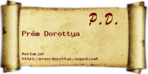 Prém Dorottya névjegykártya